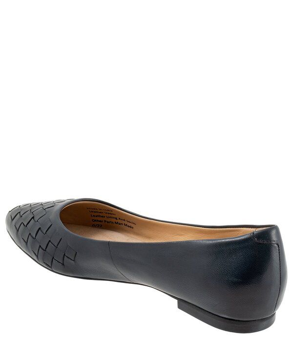 トロッターズ レディース シューズ パンプス Tシャツ レザー Trotters Estee Woven Leather Flats Navy ネイビー