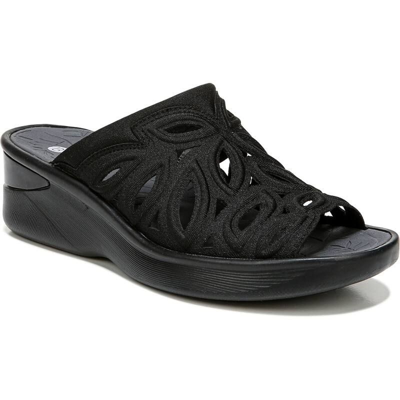 ライフストライド レディース シューズ サンダル LifeStride Susie Wedge Slide Sandals Black Shimmer ブラック
