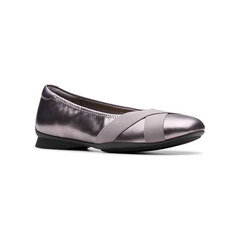 クラークス レディース シューズ サンダル Clarks Jazmynn Gem WomenslipOn Ballet Shoes Pewter Metallic ピューター