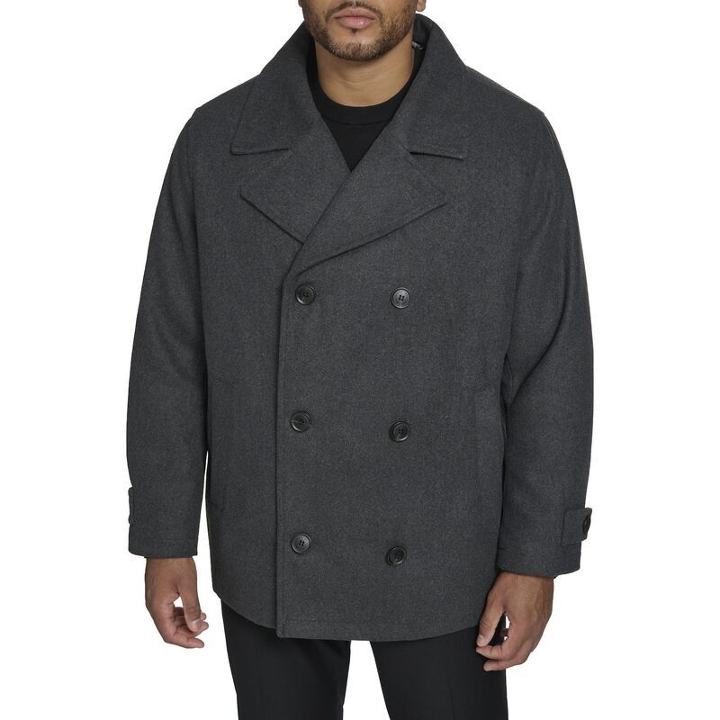 ドッカーズ メンズ アウター ジャケット・ブルゾン トール コート Big Tall Dockers Double Breasted Peacoat Charcoal チャコール