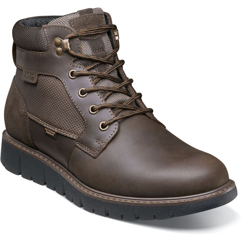 ノンブッシュ メンズ シューズ ブーツ・レインブーツ アンクル レザー Nunn Bush Karnak Mens Leather Plain Toe Ankle Boots Brown Crazy