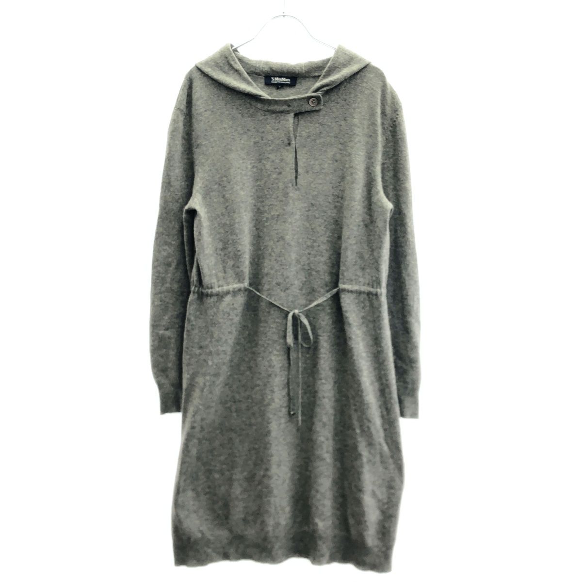 S Max Mara エス マックスマーラ フーデッドニットワンピース グレー M 