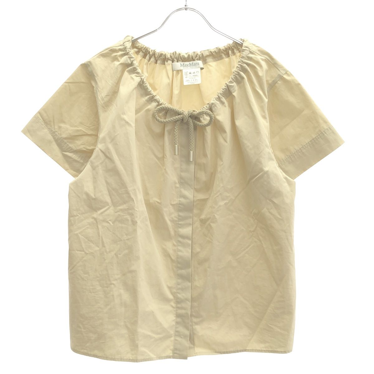 MaxMara マックスマーラ ネックギャザーショートスリーブブラウス