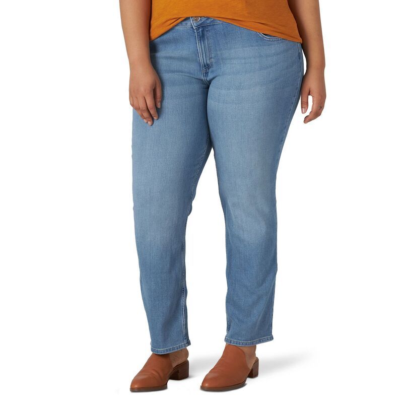 リー レディース ボトムス デニムパンツ ストレート プラスサイズ ジーンズ Plusize Lee Legendary Straight Leg Jeans Anchor