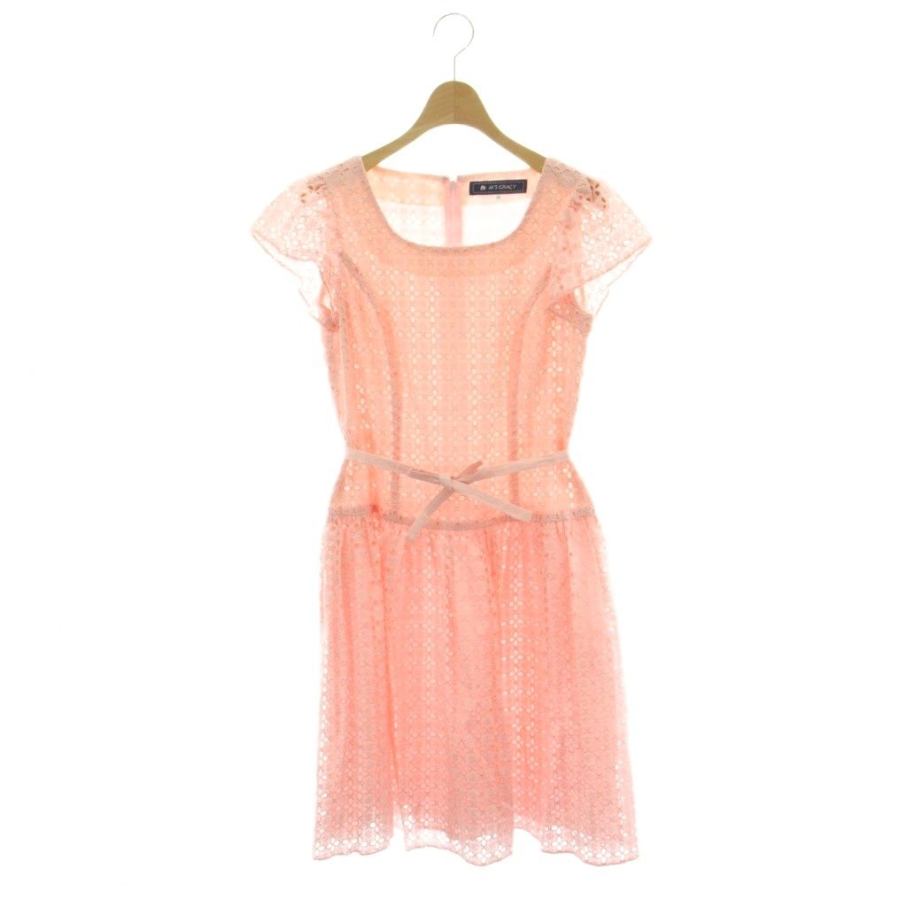 yu-mama　エムズグレイシー ワンピース カットワーク レース 38 エムズグレイシー M'S GRACY カットワークレース ワンピース 半袖 U