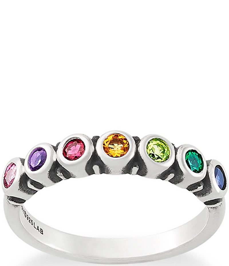ジェームズ エイヴリー レディース アクセサリー 指輪 James Avery Stacker Ring with LabCreated Multi Gemstones Sterling Silver