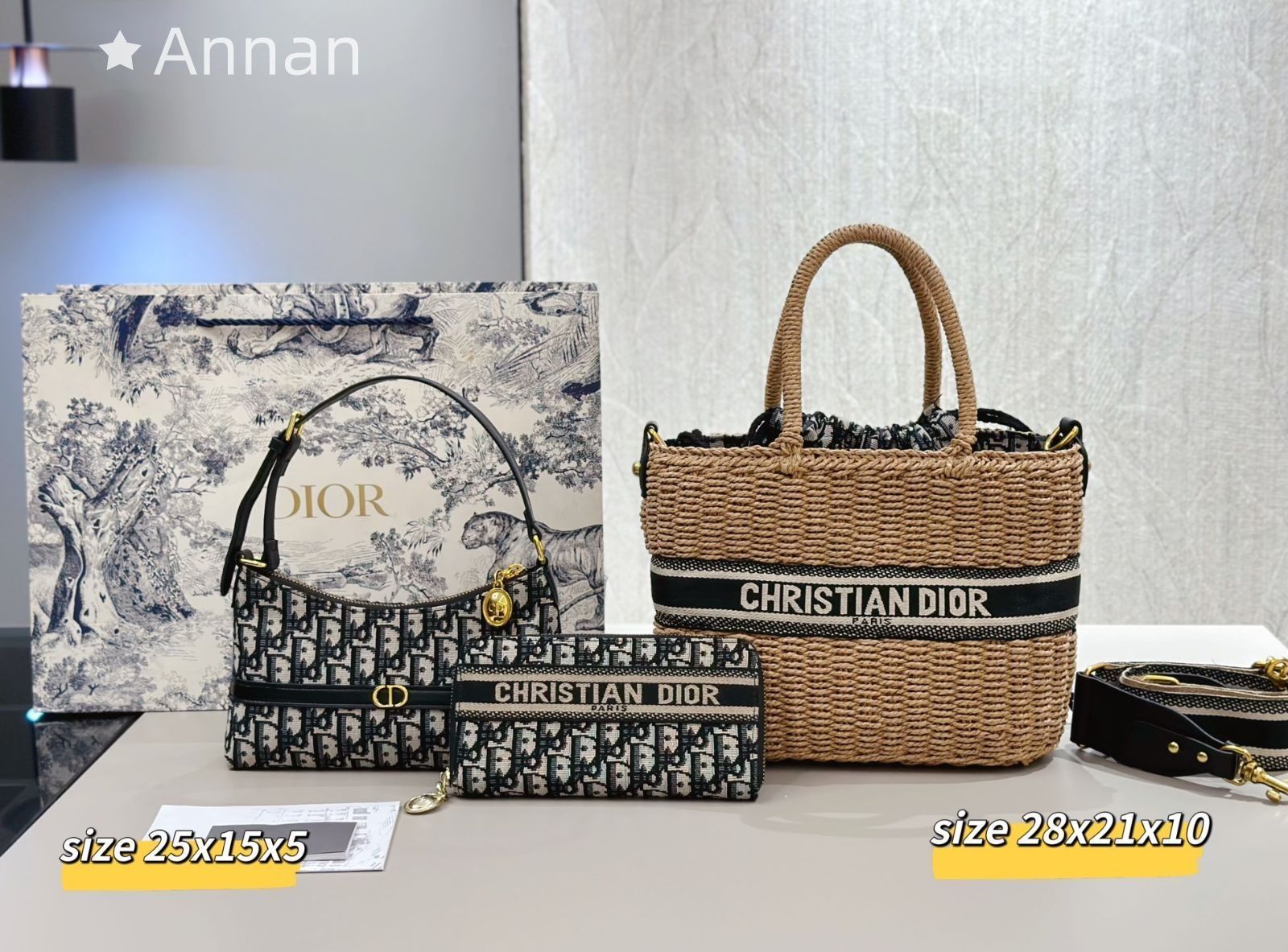 不動の人気 Christian Dior クリスチャンディオール トートバッグショルダーバッグ 財布 3点セット