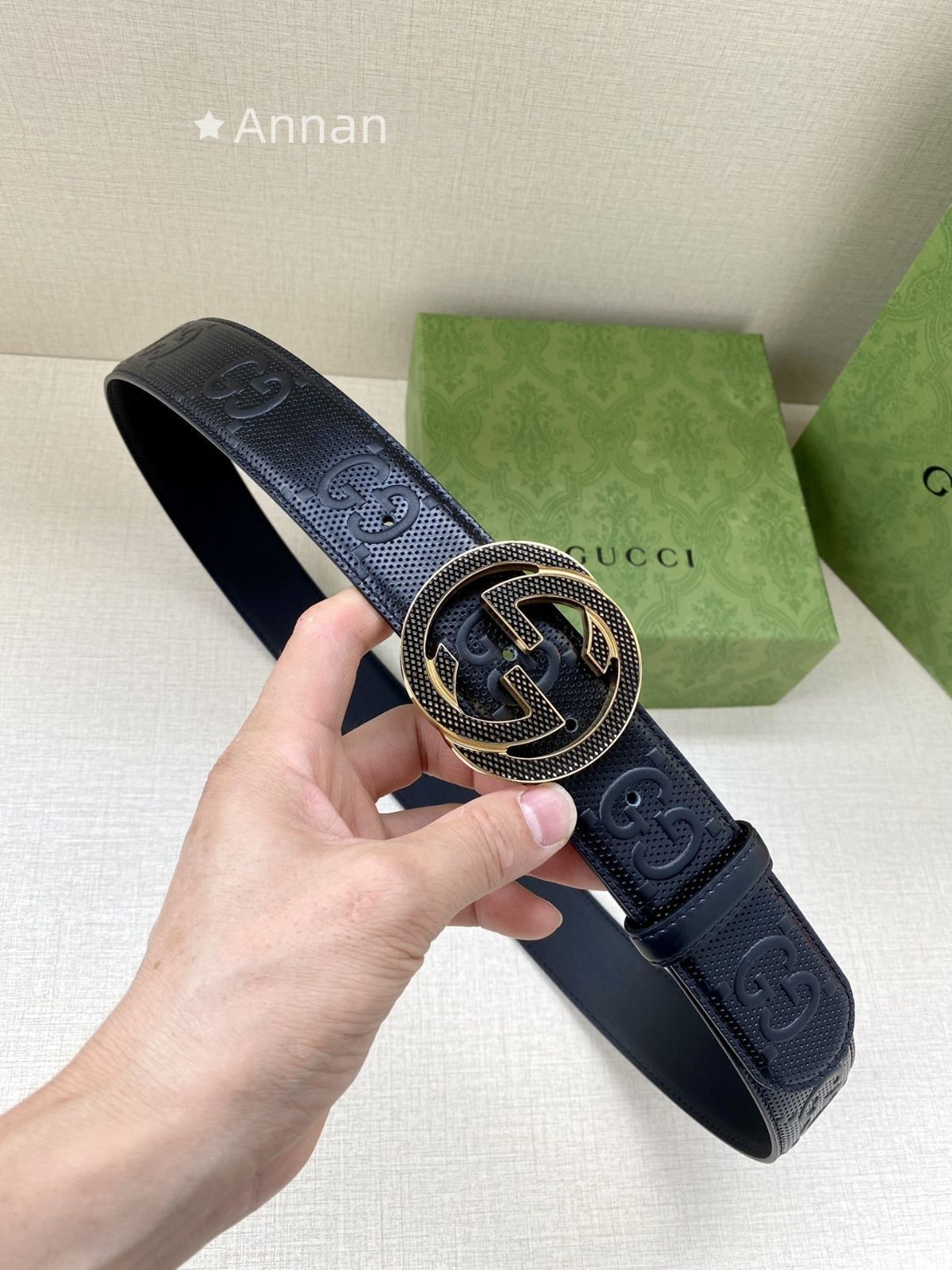 大人気 極美品 GUCCI グッチ GG ベルト メンズ 本革