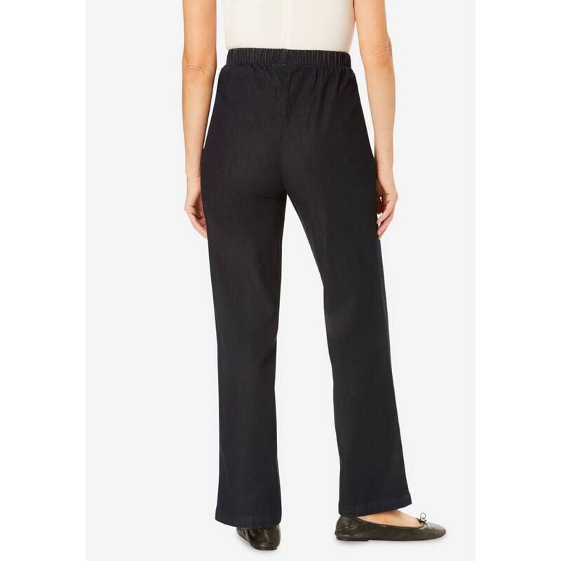 ウーマン ウィズイン レディース ボトムス デニムパンツ プラスサイズ プチ ジーンズ Woman Within Plusize Petite Fineline Stretch Denim WideL