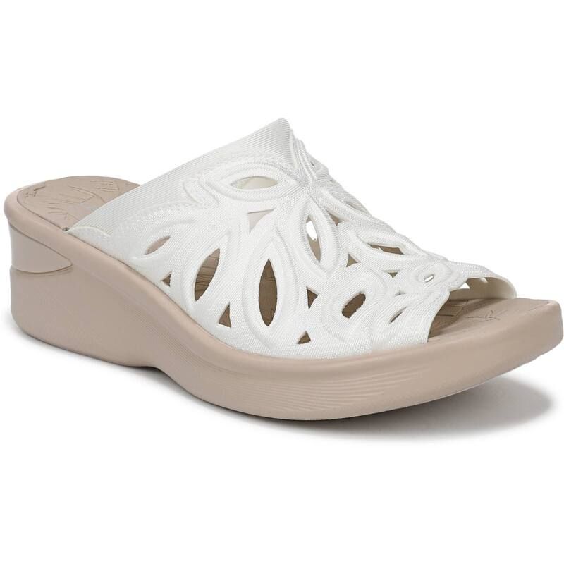 ライフストライド レディース シューズ サンダル LifeStride Susie Wedge Slide Sandals White Fabric ホワイト