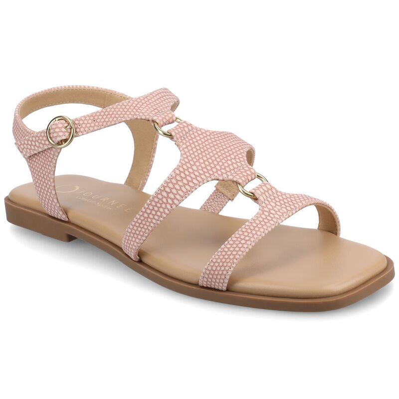 ジャーニー レディース シューズ サンダル アンクル Journee Briley Womens Ankle Strap Sandals Pink Lizard ピンク