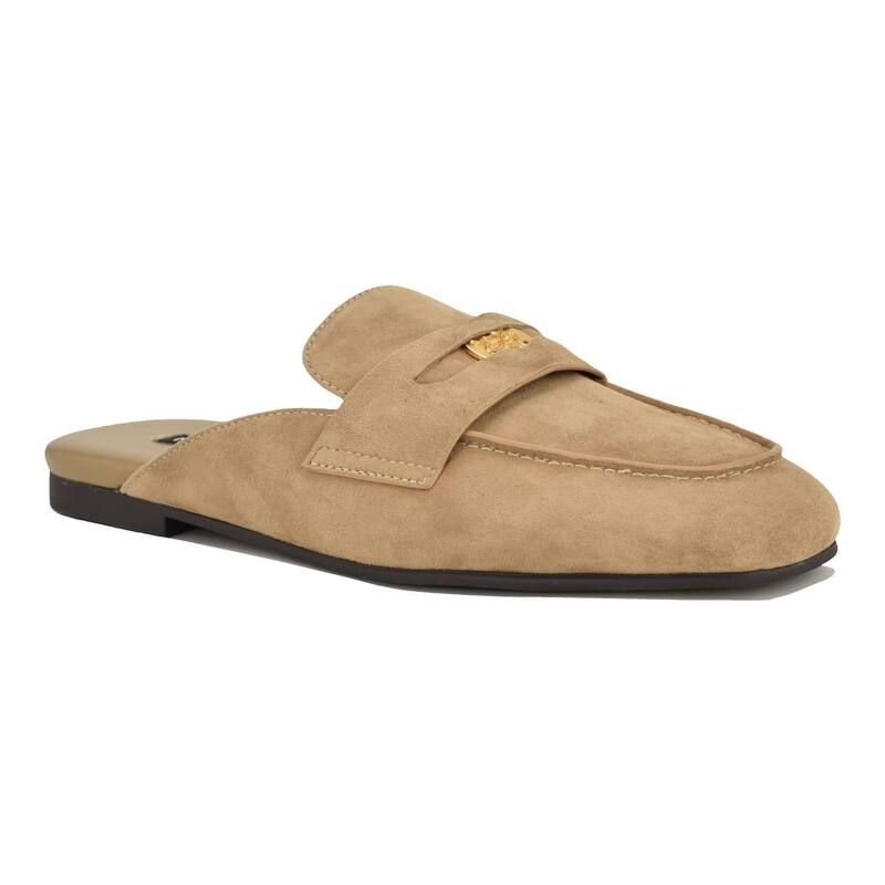 ナインウェスト レディース シューズ サンダル ローファー Nine West Evans WomenslipOn Penny Loafer Mules Taupe Suede トープ
