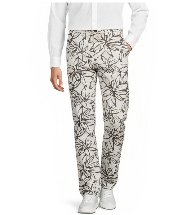 ムラノ メンズ ボトムス カジュアルパンツ プリント リネン Murano Baird McNutt Zaclassic Fit Printed Linen Pants Ecru エクリュ