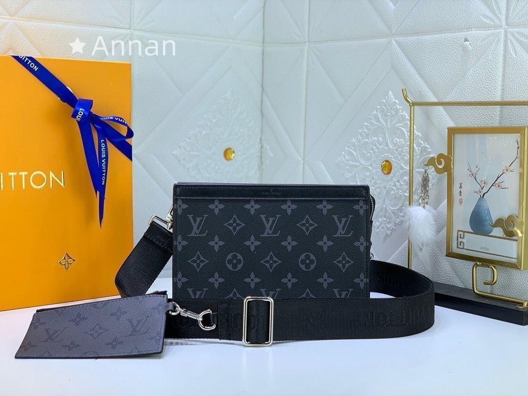 人気です LOUIS VUITTON ルイ?ヴィトン メンズ ショルダーバッグ 人気モデル 送料無料 ガストン?ウェアラブル ウォレット モノグラムエクリプス M81124
