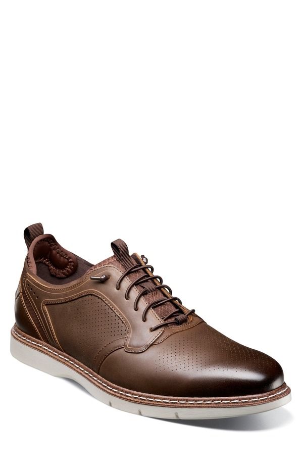 ステイシーアダムス メンズ シューズ ダービー レース Stacy Adamsync Perforated Elastic Lace Derby Brown Crazy Horse ブラウン