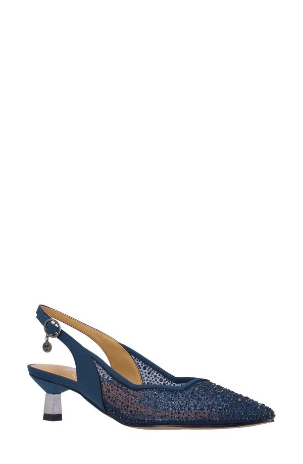 ジェイレニー レディース シューズ ヒール J Rene Alexsa Slingback Pointed Toe Pump Navy ネイビー
