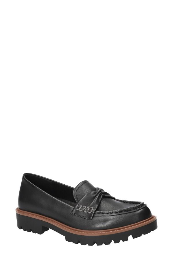 ベラヴィータ レディース シューズ スリッポン・ローファー Bella Vitavalon Lug Sole Loafer Black Leather ブラック