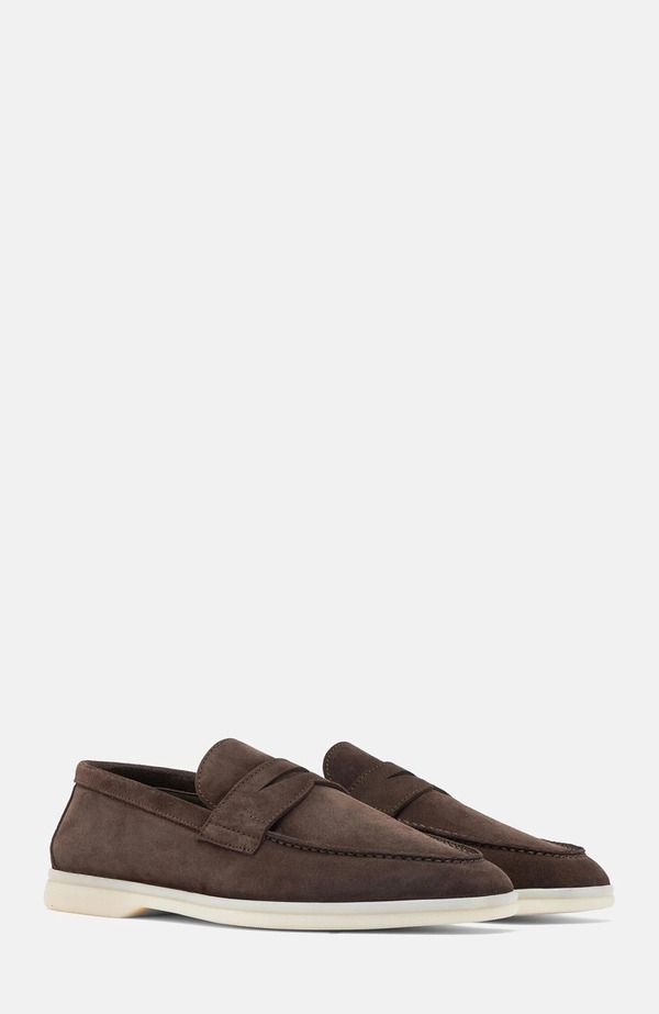 スカロッソ メンズ シューズ スリッポン・ローファー SCAROSSO Luciano Loafers Brown Suede ブラウン