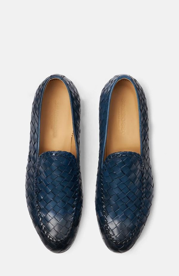 スカロッソ メンズ シューズ ローファー SCAROSSO Vittorio Loafers Blue Calf ブルー