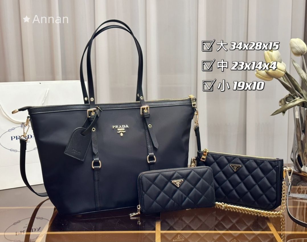 美品 プラダ　PRADA バッグ トートバッグ ショルダーバッグ 財布 3点セット