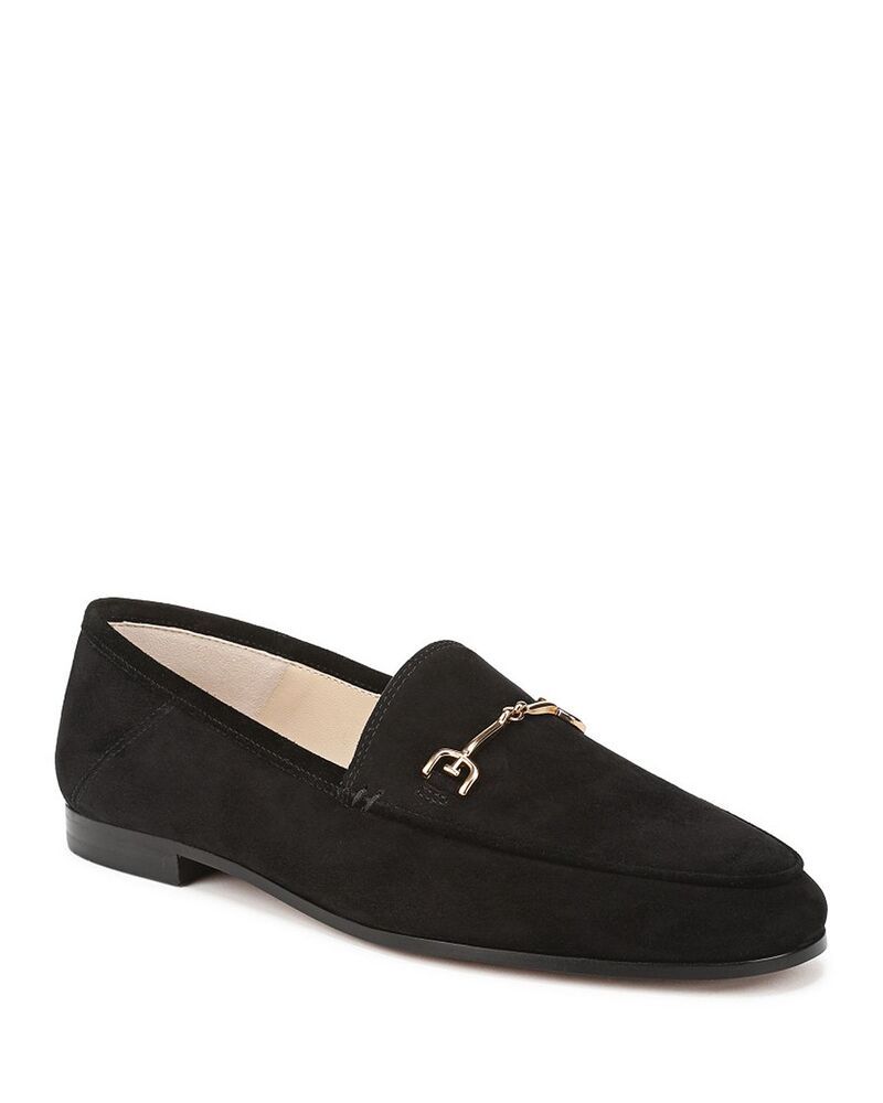 サムエデルマン レディース シューズ スリッポン・ローファー Sam Edelman Womens Loraine Almond Toe Loafers Black Suede ブラック