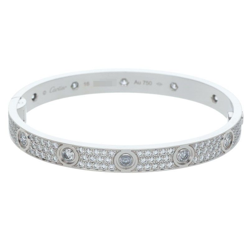 カルティエ LOVE BRACELET PAVE DIAMONDS ラブブレス K18WG PAVEダイヤ