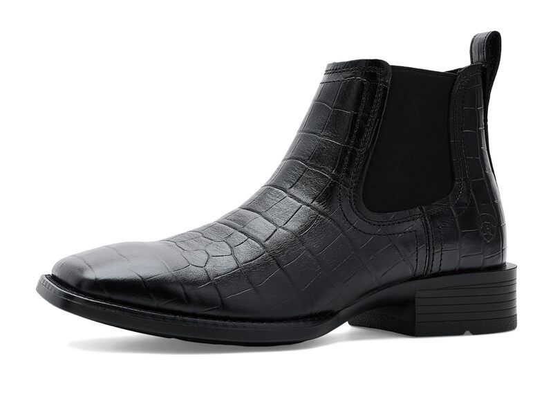 アリアト メンズ シューズ ブーツ・レインブーツ チェルシー Ariat Booker Chelsea Black Croc Prin ブラック