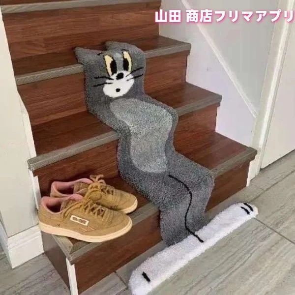 トムとジェリーの階段マット カートゥーン 玄関マット 階段用 面白い