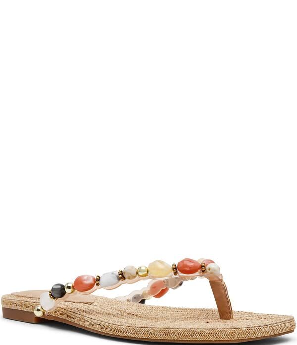 スティーブ マデン レディース シューズ サンダル Steve Madden Marble Beaded Ornament Flathong Sandals Natural Multi マルチカラー