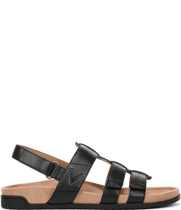バイオニック レディース シューズ サンダル レザー Vionic Eureka Leather Slingback Sandals Black ブラック
