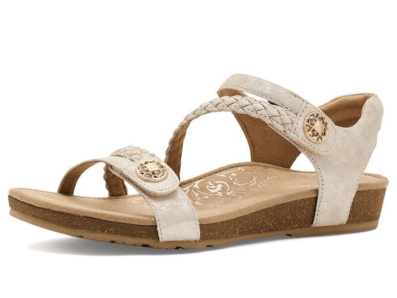 エイトレックス レディース シューズ ヒール サンダル Aetrex Jillian Braided Quarter Strap Sandals Champagne シャンパン