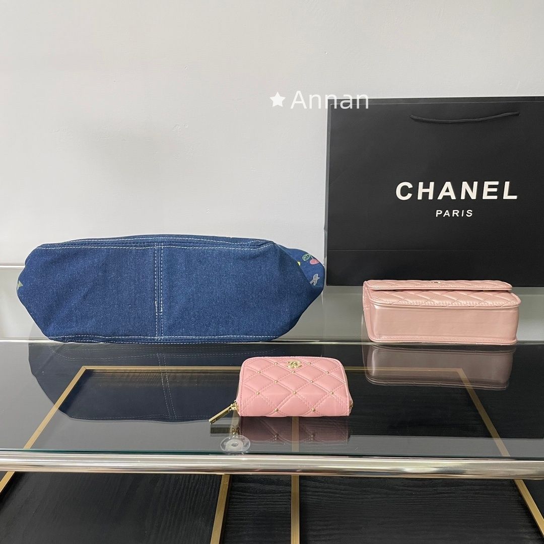 大人気 本革 CHANEL シャネル トートバッグショルダーバッグ 財布 3点セット