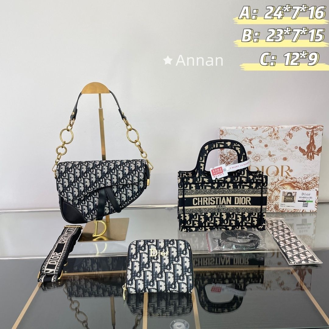 送料無料 DIOR クリスチャンディオール ショルダーバッグ ハンドバッグ 財布 3点セット