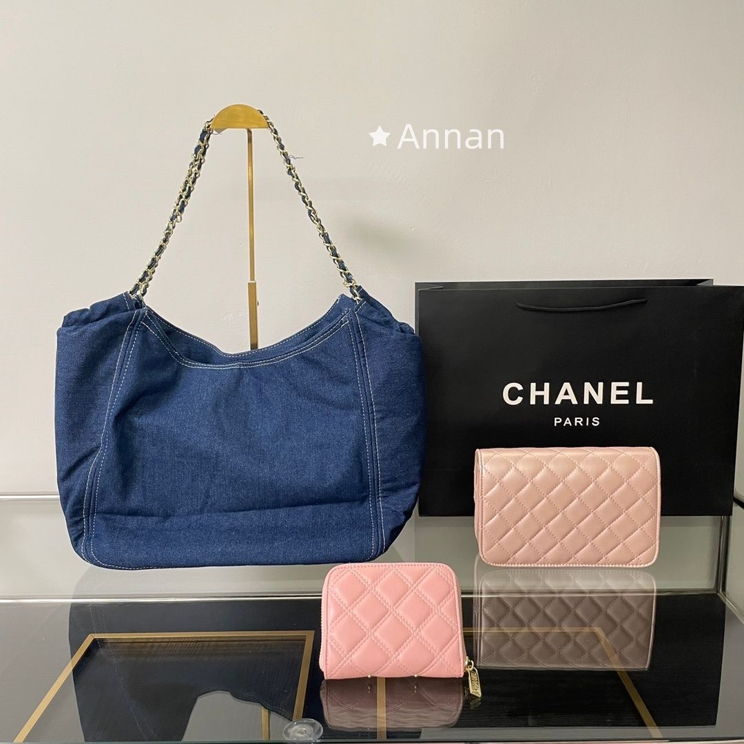 大人気 本革 CHANEL シャネル トートバッグショルダーバッグ 財布 3点セット