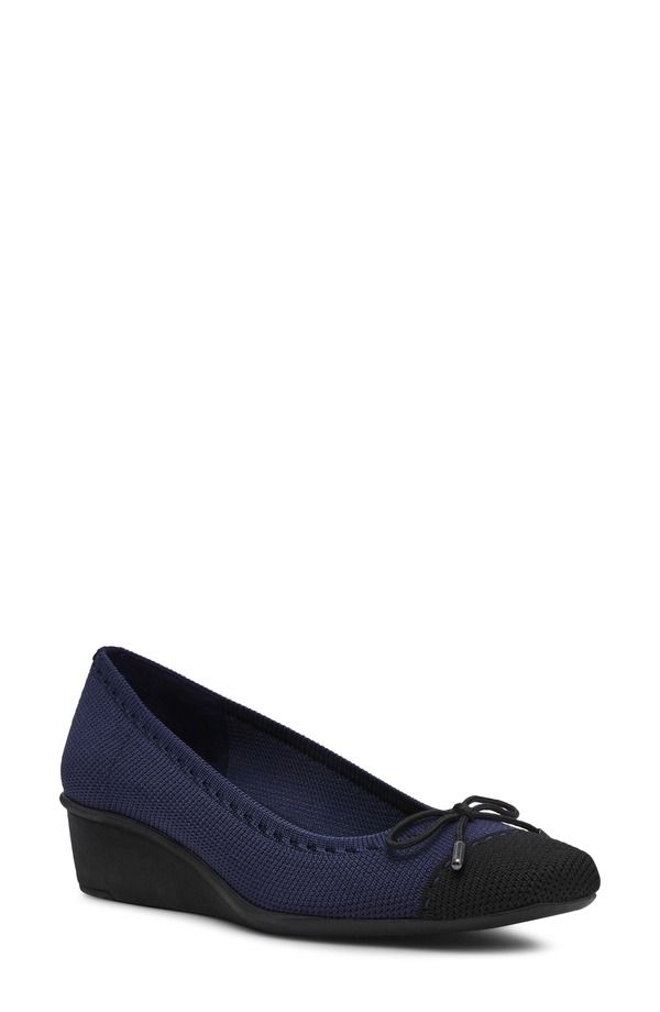 アンクライン レディース シューズ ヒール Anne Klein Wesson Wedge Pump Navy Black ブラック