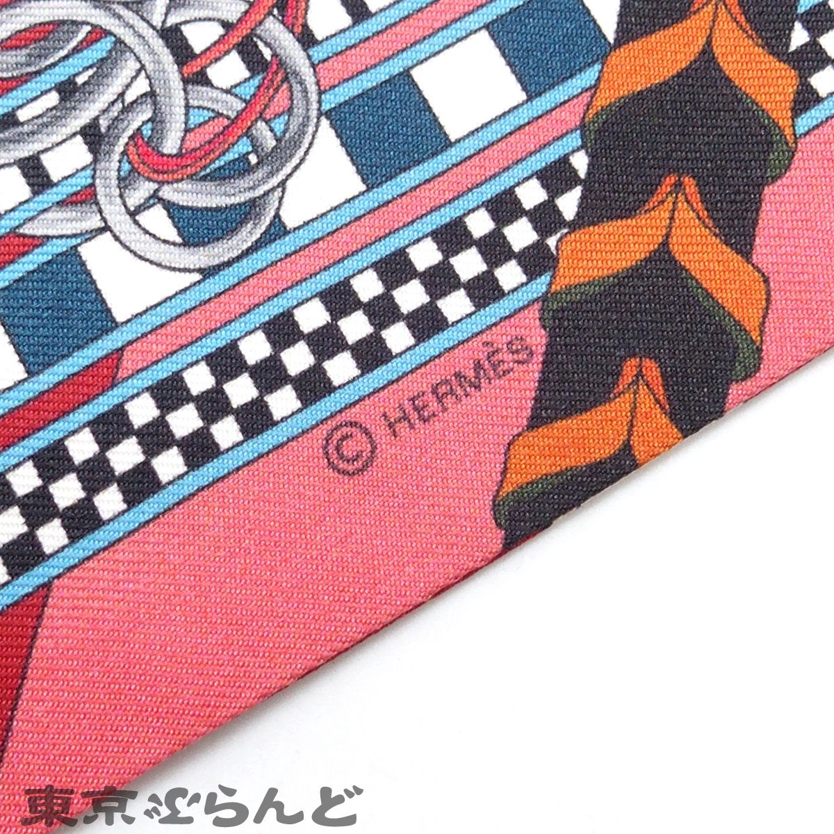 エルメス HERMES ツイリー マルチカラー シルク 馬勒とチャーム