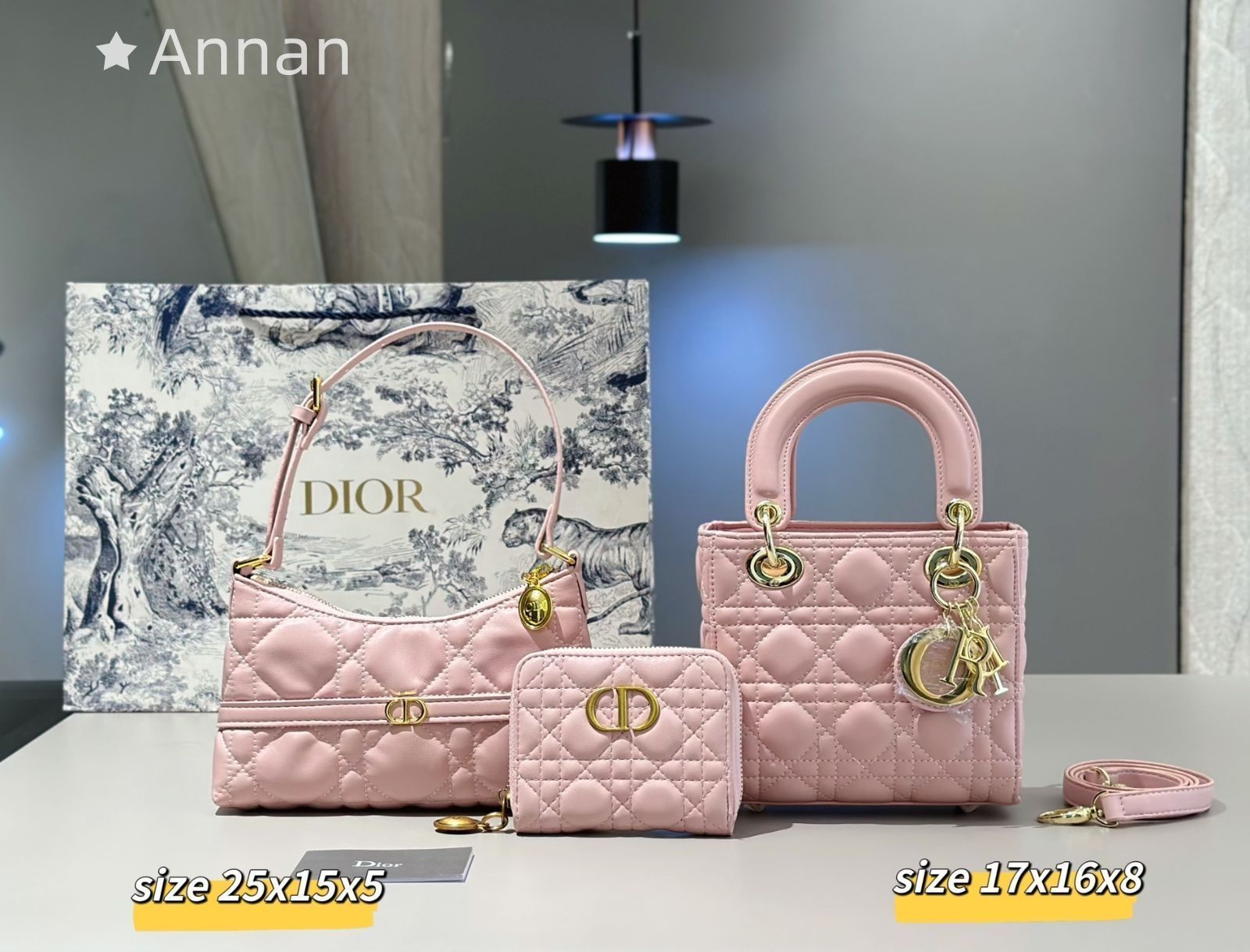 大人気 Christian Dior クリスチャンディオール ハンドバッグ ショルダーバッグ 財布 3点セットバッグ