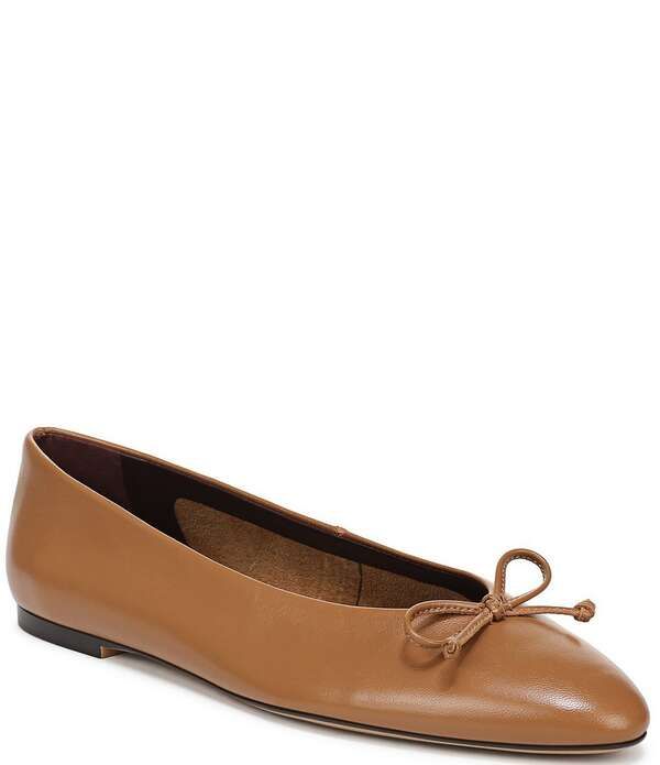 フランコサルト レディース シューズ パンプス レザー Franco Sarto Rosalee Leather Ballet Bow Flats Caramel Brown ブラウン