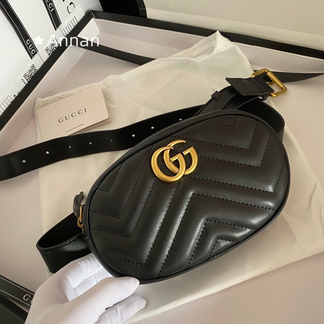 限界価格 GUCCI グッチ ボディバッグ?ウエストポーチ GGマーモント 476434 ウエストバッグ ブラック