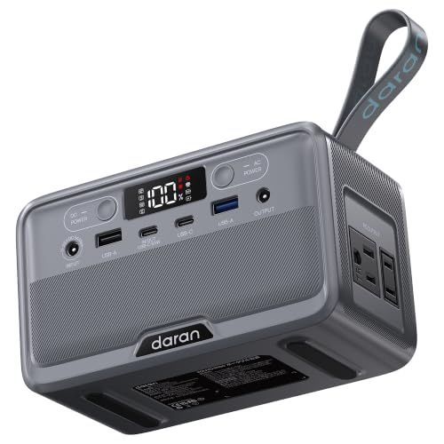 daran ポータブル電源100W 99Wh小型 31500mah リン酸鉄リチウム(LiFePO4)ポタ電 100W AC×2出力 Type-C 65W 双向急速充電 ソーラー/車/AC充電対応 LEDライトつけ 機内持ち込み可能 1.15kg 軽量 キJu