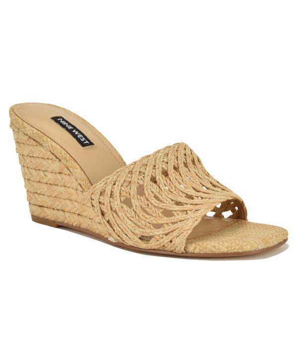 ナインウェスト レディース シューズ スリッポン・ローファー サンダル Nine West Womens Nimma Woven SlipOn Wedge Sandals Natural