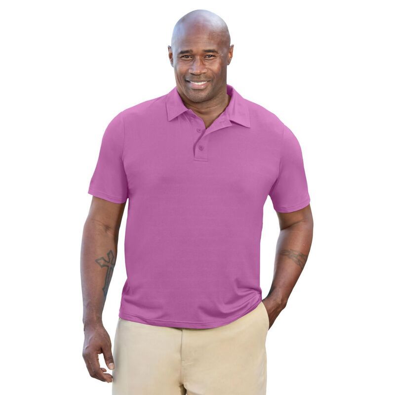 キングサイズ レディース トップス Tシャツ ポロシャツ トール KingSize Mens Big Tall Vented Golf Polo Pink Marl マール