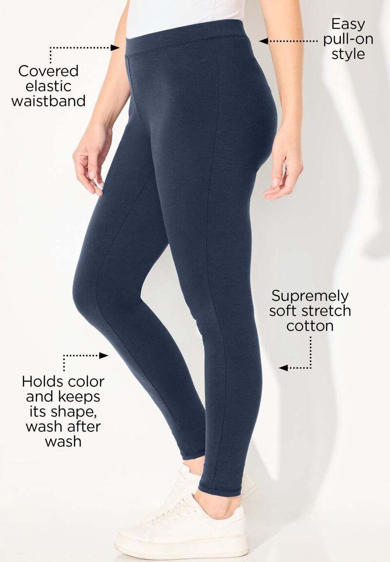 キャサリンズ レディース ボトムス カジュアルパンツ プラスサイズ プチ Catherines Womens Plusize Petite Suprema Legging Navy ネイビー