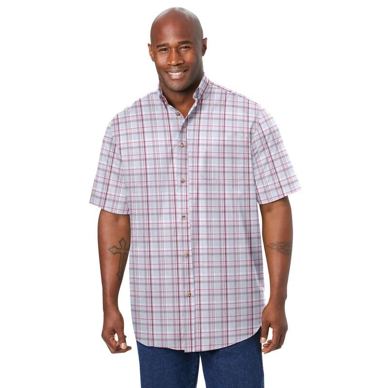キングサイズ レディース トップス Tシャツ トール KingSize Mens Big Tall Short Sleeve WrinkleFree Sport Shirt Sand Stone Pl