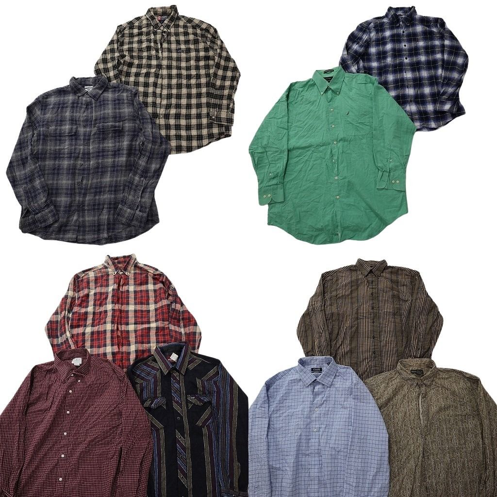 古着卸 まとめ売り ブランド 長袖シャツ 10枚セット ( メンズ XL ) バナナリパブリック アバクロ エルエルビーン 中古 古着 NF6442 8,400円