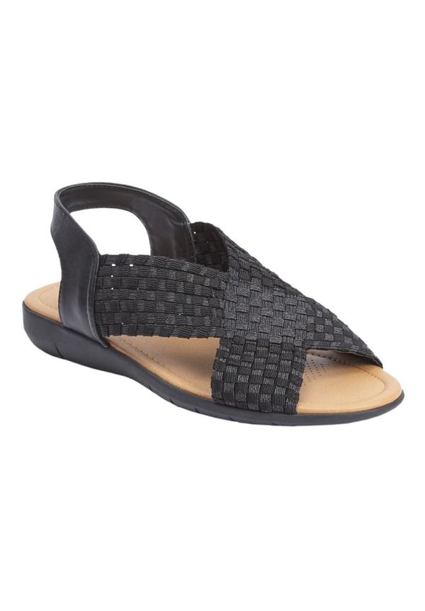 コンフォートビュー レディース シューズ ヒール サンダル Comfortview The Celestia Sling Sandal Black Metallic ブラック