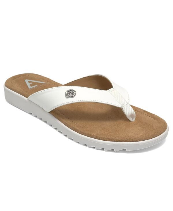 エアロソールズ レディース シューズ スリッポン・ローファー サンダル Aerosoles Womens Jordyn SlipOn Flip Flop Sandals White Faux Leat