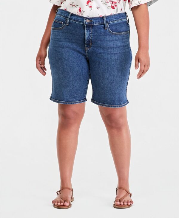 リーバイス レディース ボトムス ハーフパンツ・ショーツ ショートパンツ Levis Womens MidRise Shaping Bermuda Shorts Clever Girl