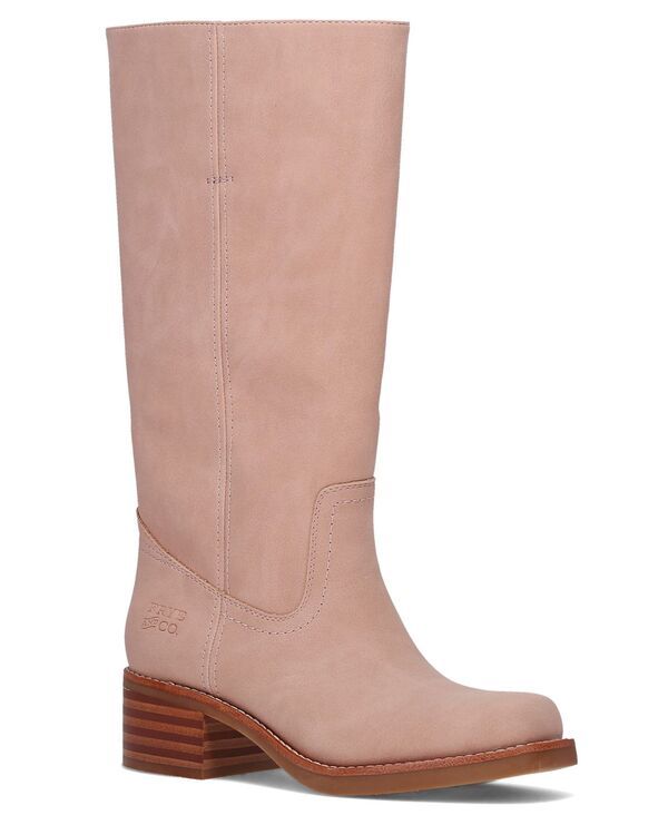 フライ レディース シューズ ブーツ・レインブーツ ヒール Frye and Co Womens Miranda Wide Calf Stacked Heel Boots Dusty Rose