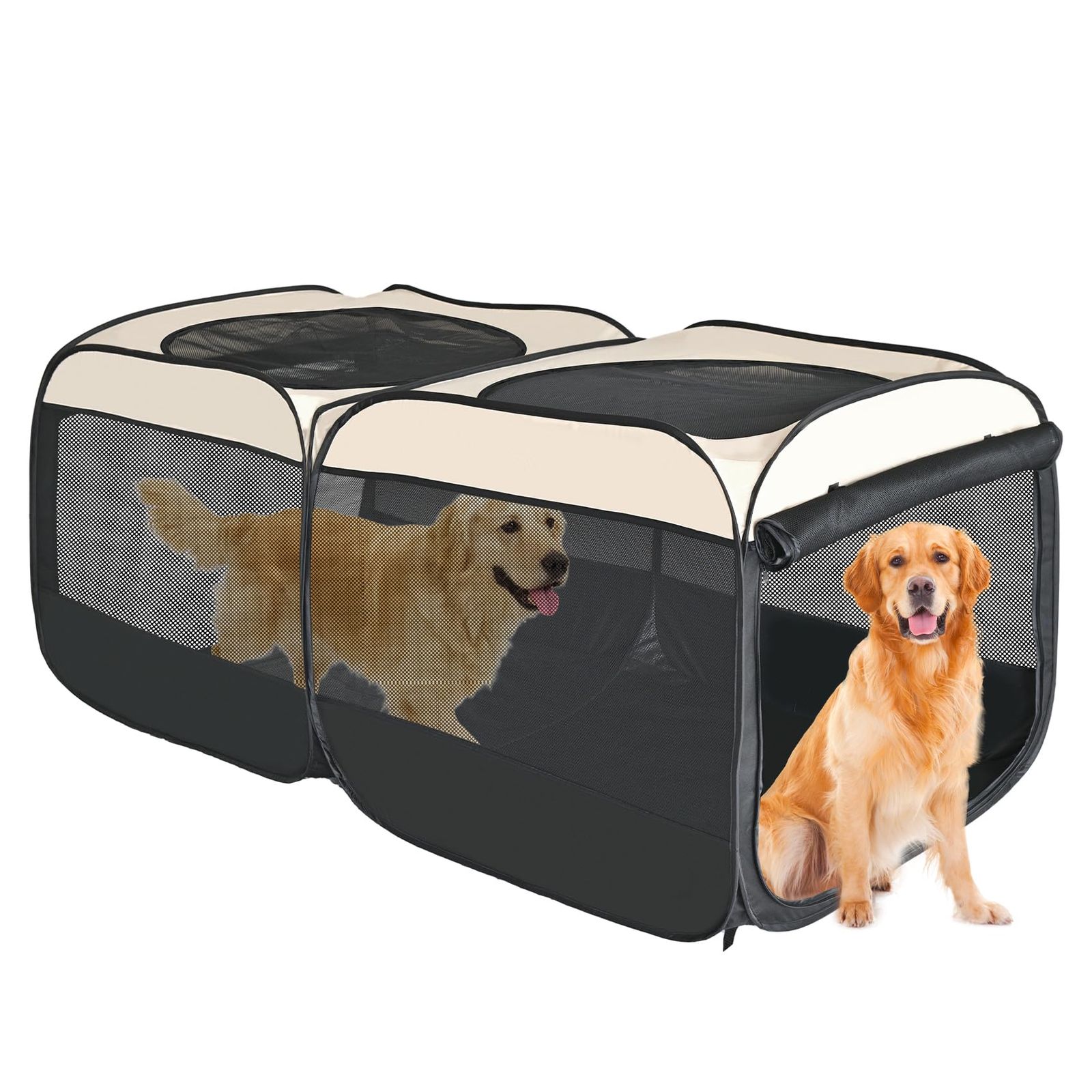 EighteenTek犬猫ペットベビーサークル73.5インチポータブル屋内屋外子猫子犬小動物用テントクレート組み立て不要